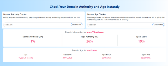 Free DA PA & Spam Score Checker